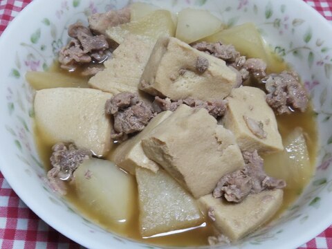 豚肉と大根と高野豆腐の煮物☆